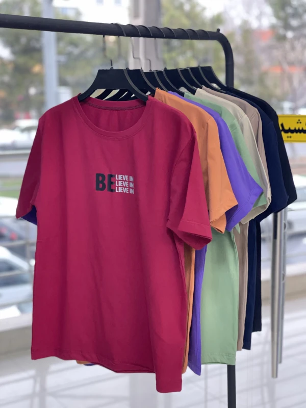 تیشرت قواره نرمال  Be LIEVE