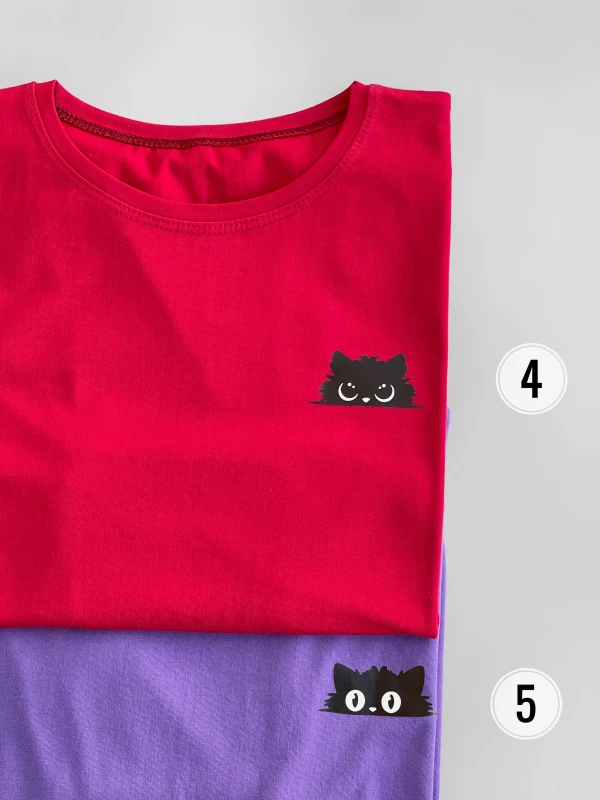 تیشرت قواره نرمال گربه سیاه میکس