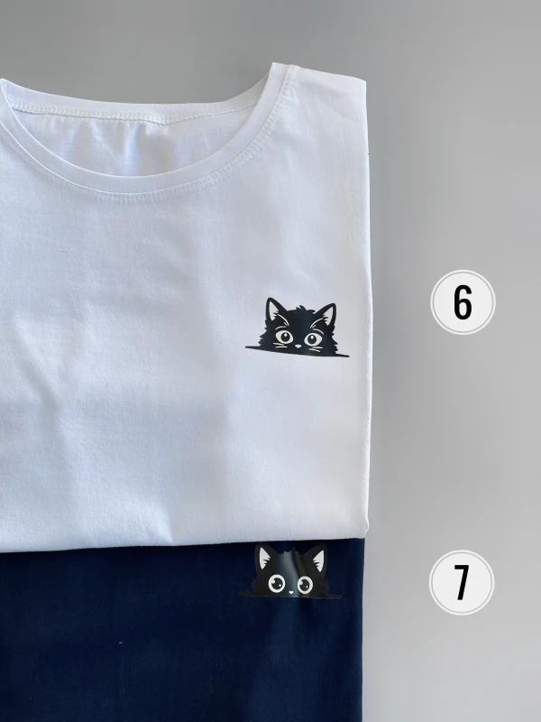 تیشرت قواره نرمال گربه سیاه میکس