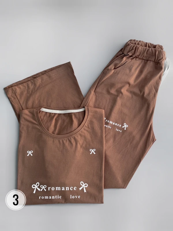 ست تیشرت شلوار لانگ پاپیون