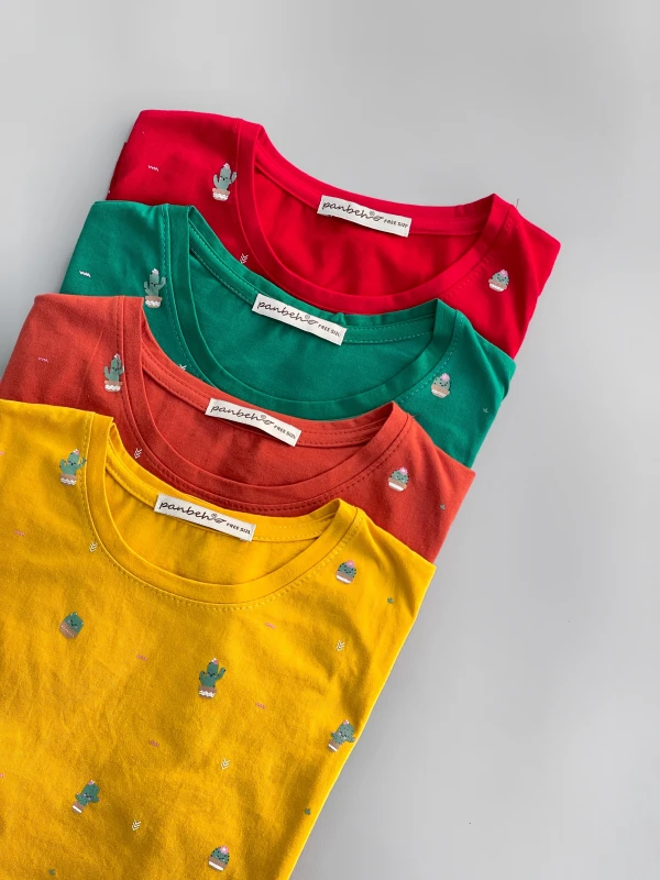 تیشرت قواره‌نرمال تمام چاپ کاکتوس