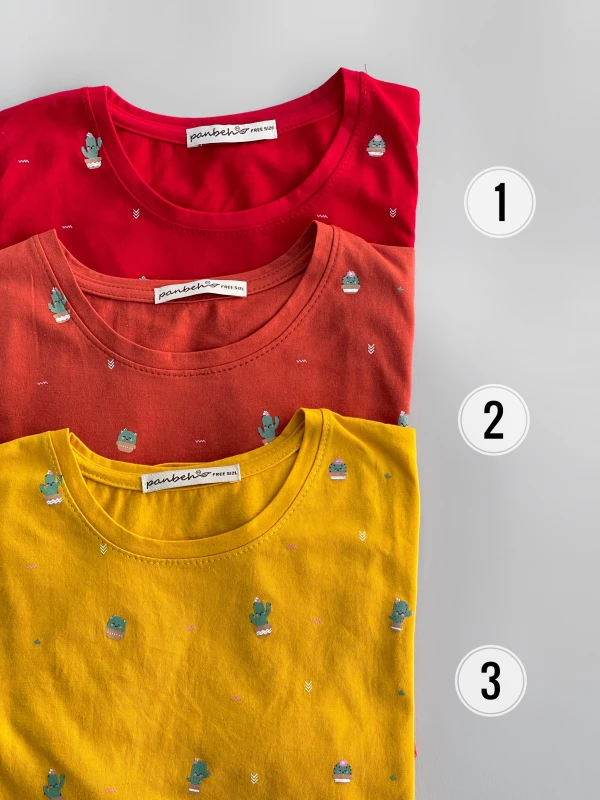 تیشرت قواره‌نرمال تمام چاپ کاکتوس