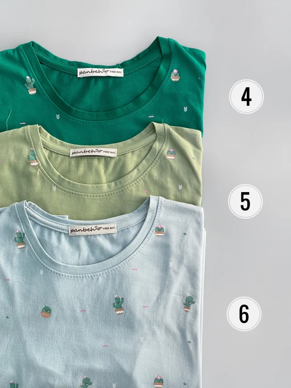 تیشرت قواره‌نرمال تمام چاپ کاکتوس