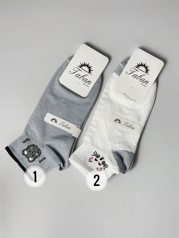 جوراب طرح میکس طوسی 2