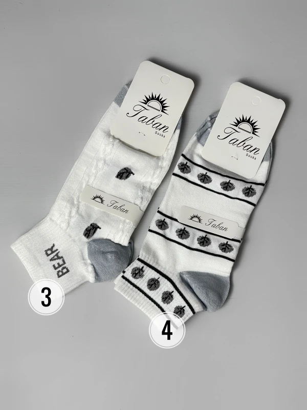 جوراب طرح میکس طوسی 2