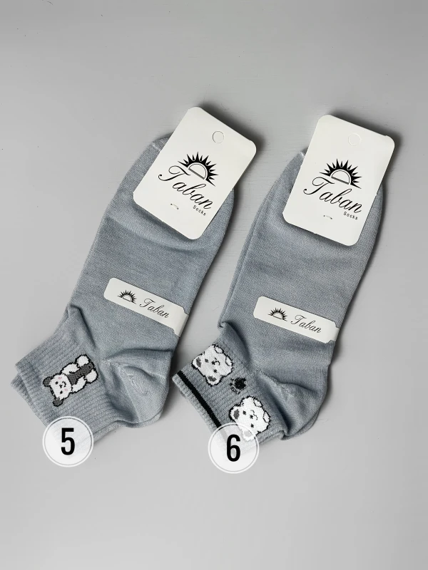 جوراب طرح میکس طوسی 2