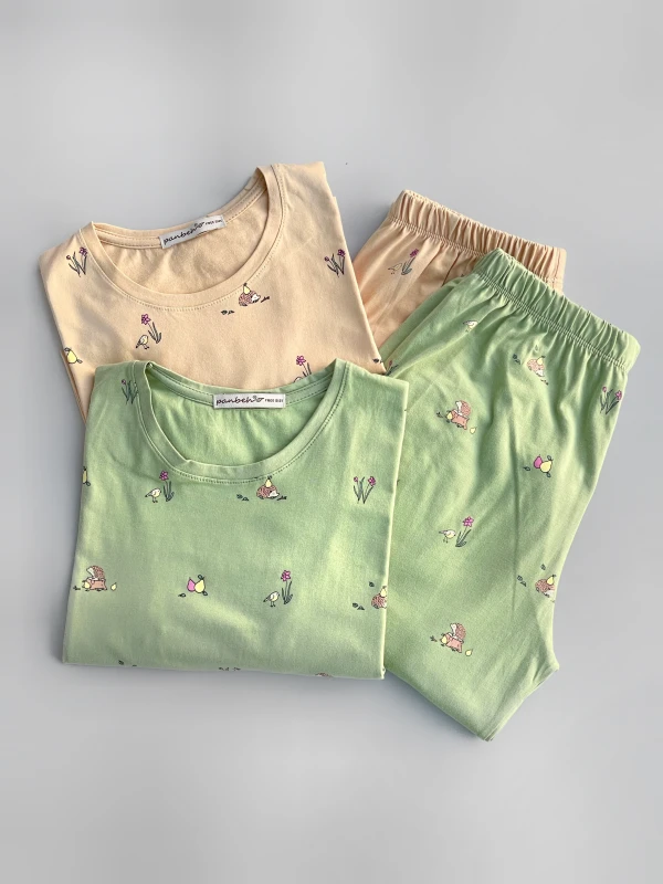 ست تیشرت شلوار تمام چاپ جوجه تیغی