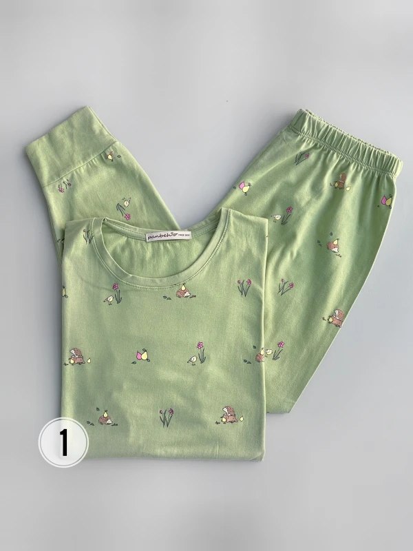 ست تیشرت شلوار تمام چاپ جوجه تیغی