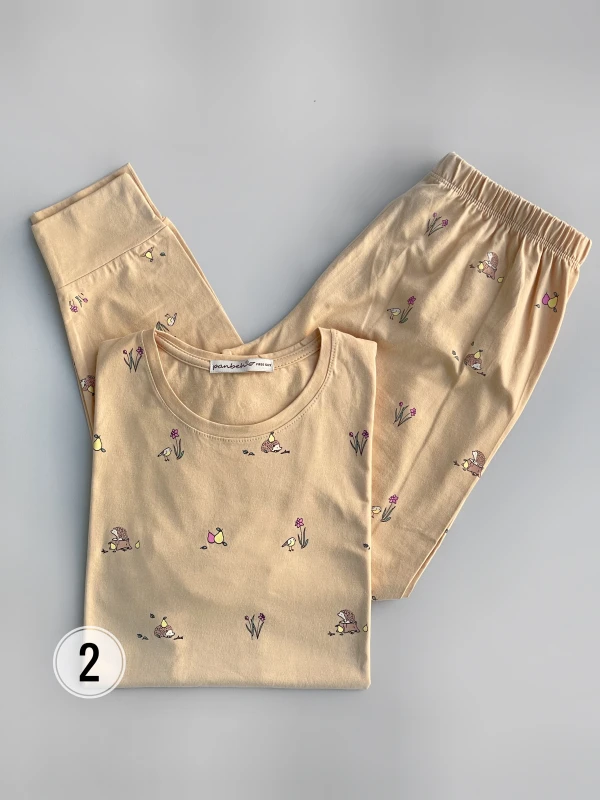 ست تیشرت شلوار تمام چاپ جوجه تیغی