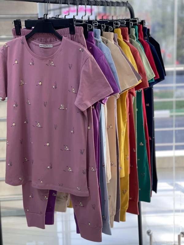 ست تیشرت شلوار تمام چاپ جوجه تیغی