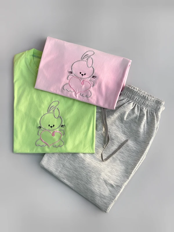 ست تیشرت شلوار ملانژ