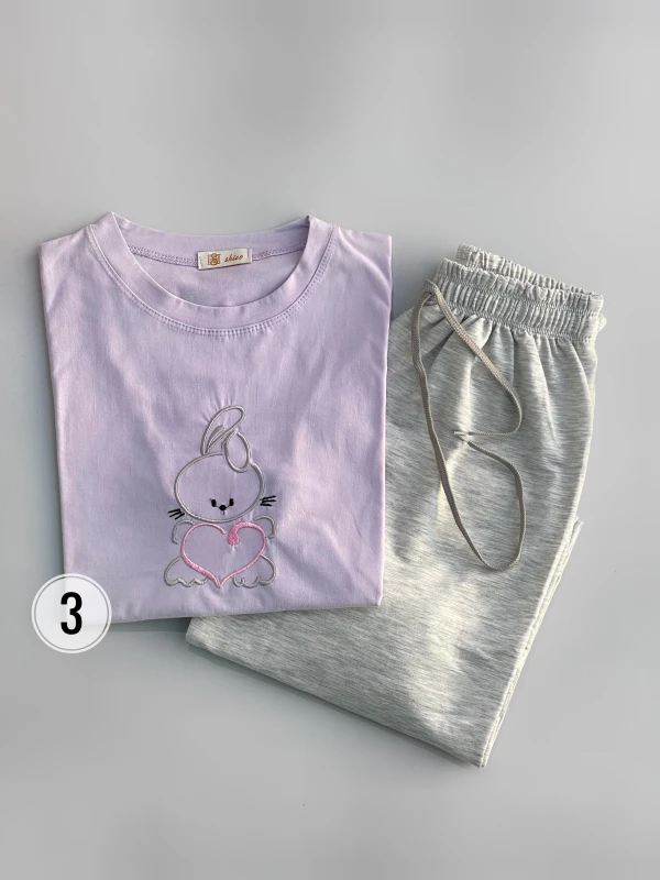 ست تیشرت شلوار ملانژ