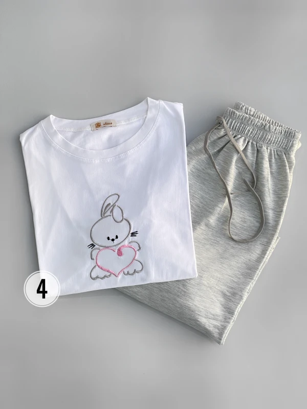 ست تیشرت شلوار ملانژ