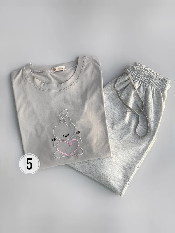 ست تیشرت شلوار ملانژ