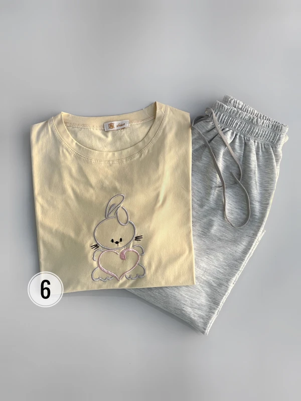 ست تیشرت شلوار ملانژ