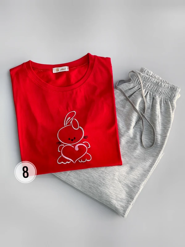 ست تیشرت شلوار ملانژ