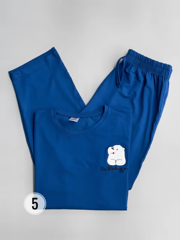 ست تیشرت شلوار  پاندا زبون گلدوزی