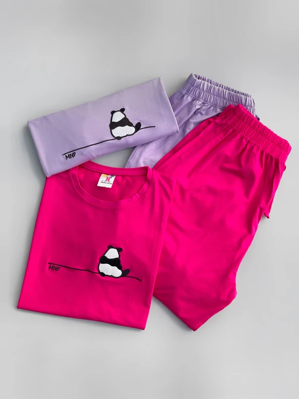 ست تیشرت شلوار پنبه لاکرا پاندا