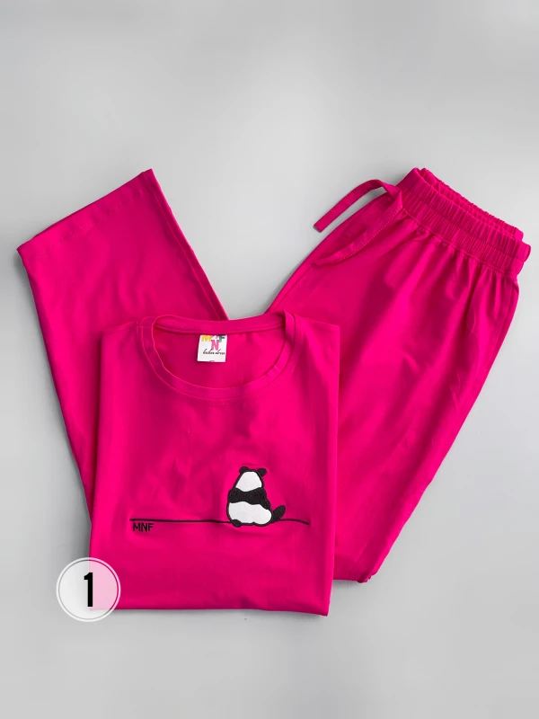 ست تیشرت شلوار پنبه لاکرا پاندا