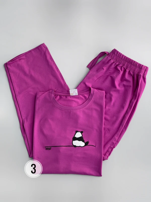 ست تیشرت شلوار پنبه لاکرا پاندا