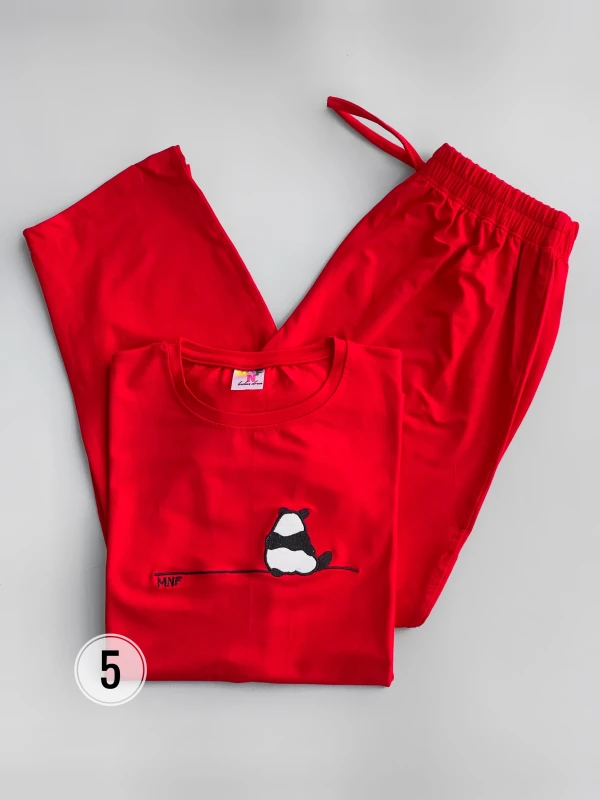 ست تیشرت شلوار پنبه لاکرا پاندا