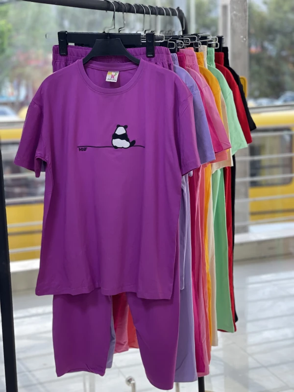 ست تیشرت شلوار پنبه لاکرا پاندا