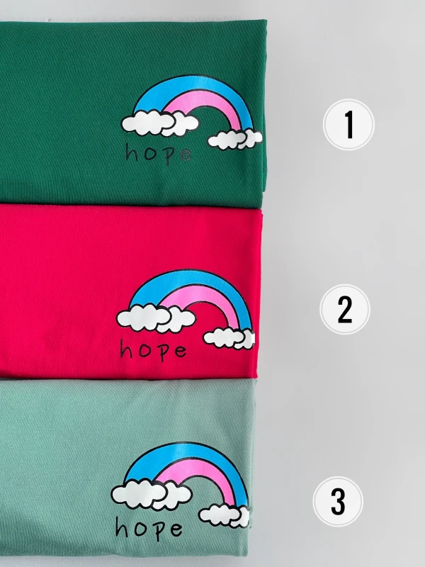 تیشرت قواره نرمال رنگین کمان hope