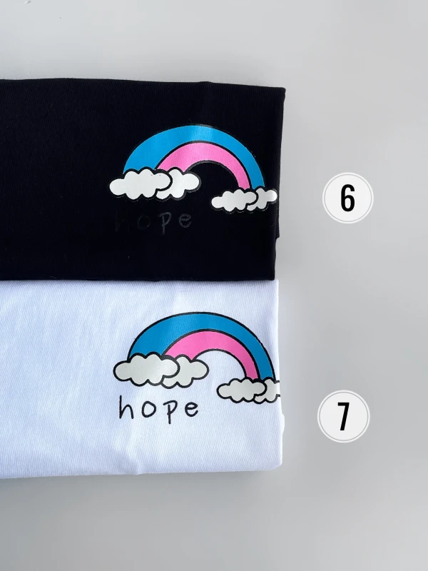 تیشرت قواره نرمال رنگین کمان hope