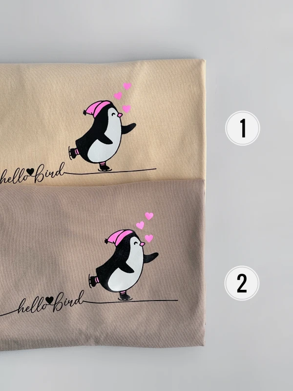 تیشرت قواره نرمال پنگوئن  کلاه صورتی