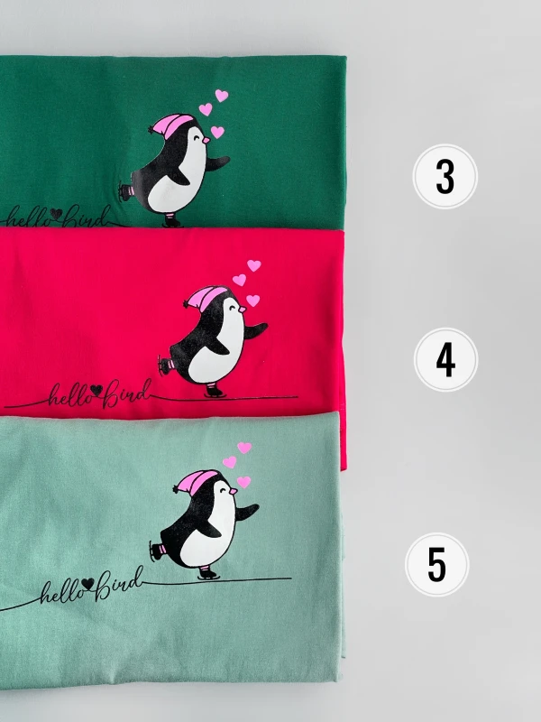 تیشرت قواره نرمال پنگوئن  کلاه صورتی