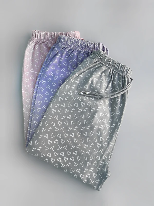 شلوار نخ پنبه قلبی