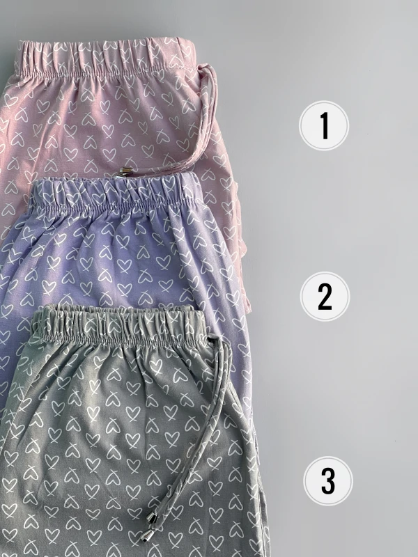 شلوار نخ پنبه قلبی