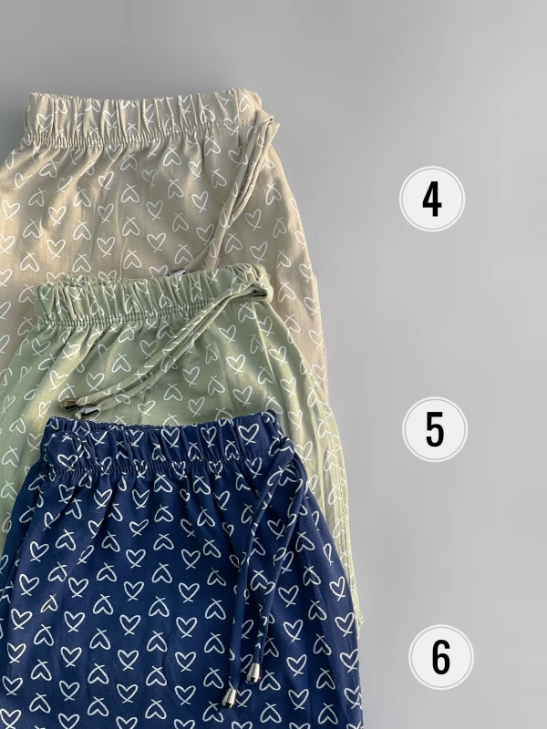 شلوار نخ پنبه قلبی