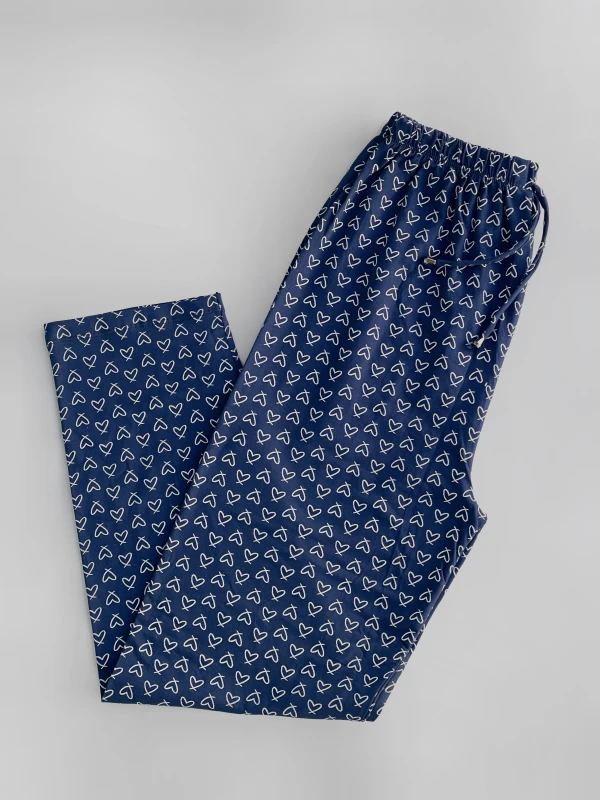 شلوار نخ پنبه قلبی