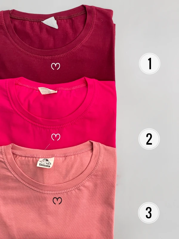 تیشرت قواره نرمال تمام چاپ‌قلب پاپیون