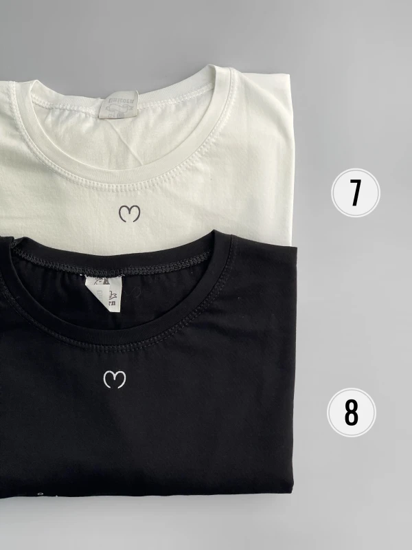 تیشرت قواره نرمال تمام چاپ‌قلب پاپیون