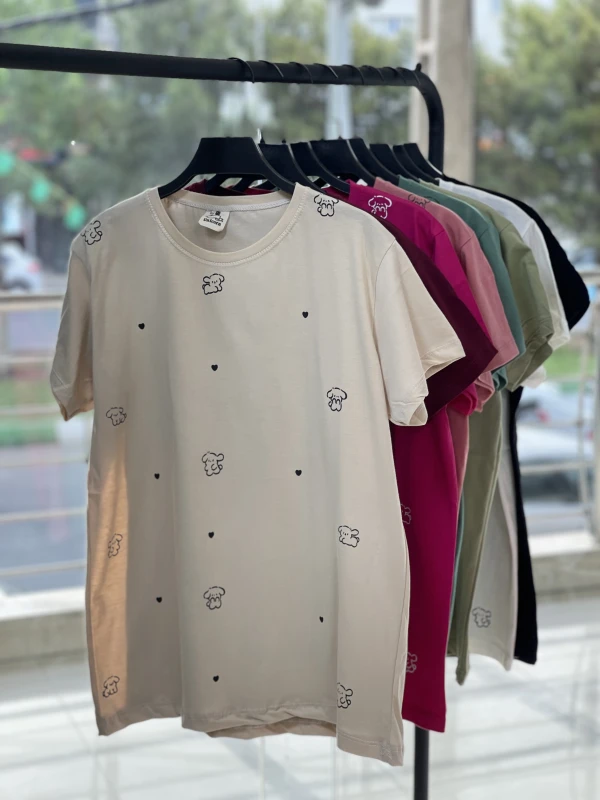 تیشرت قواره نرمال تمام چاپ هاپو