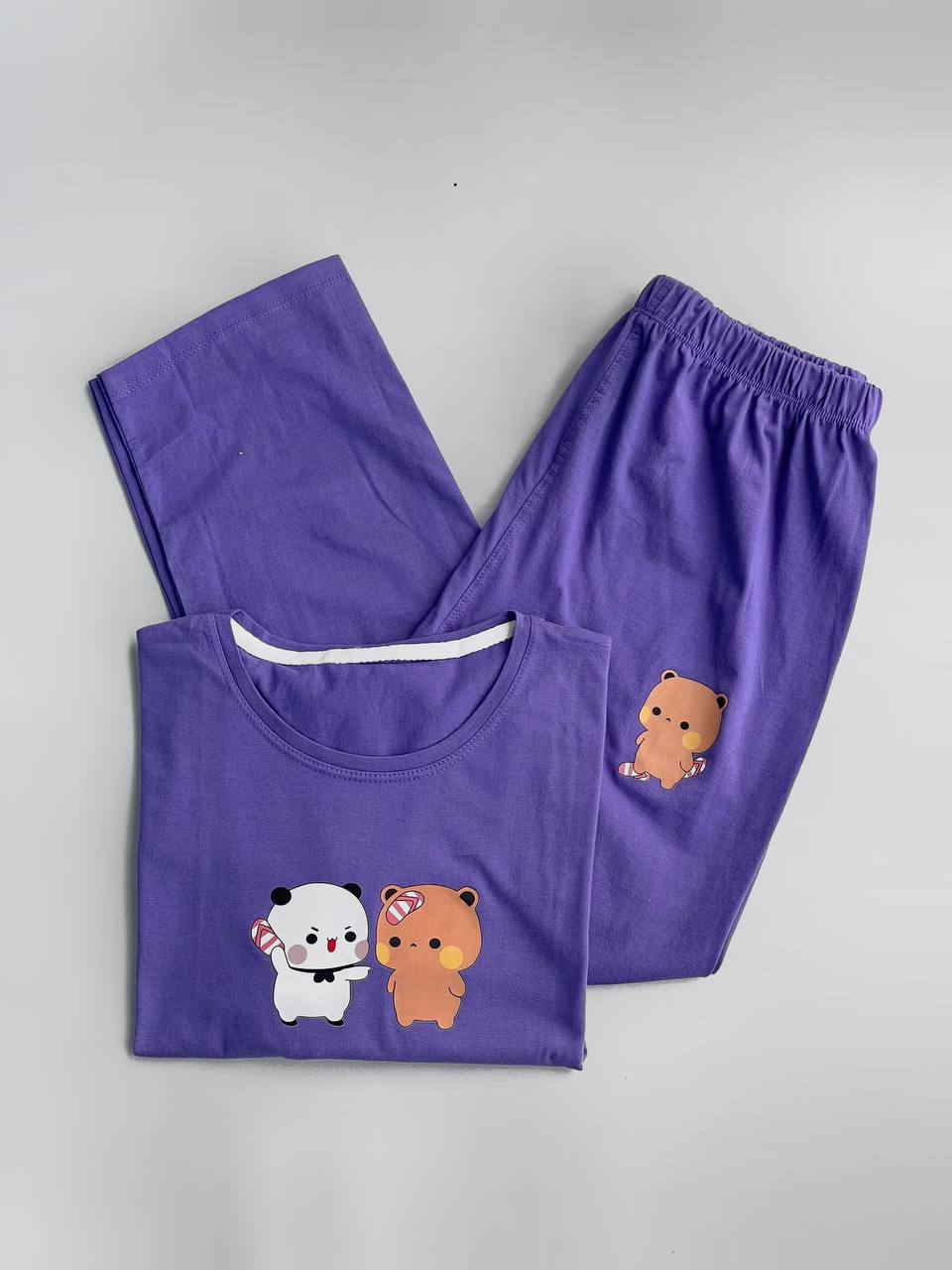 ست تیشرت شلوار نخ پنبه خرسی