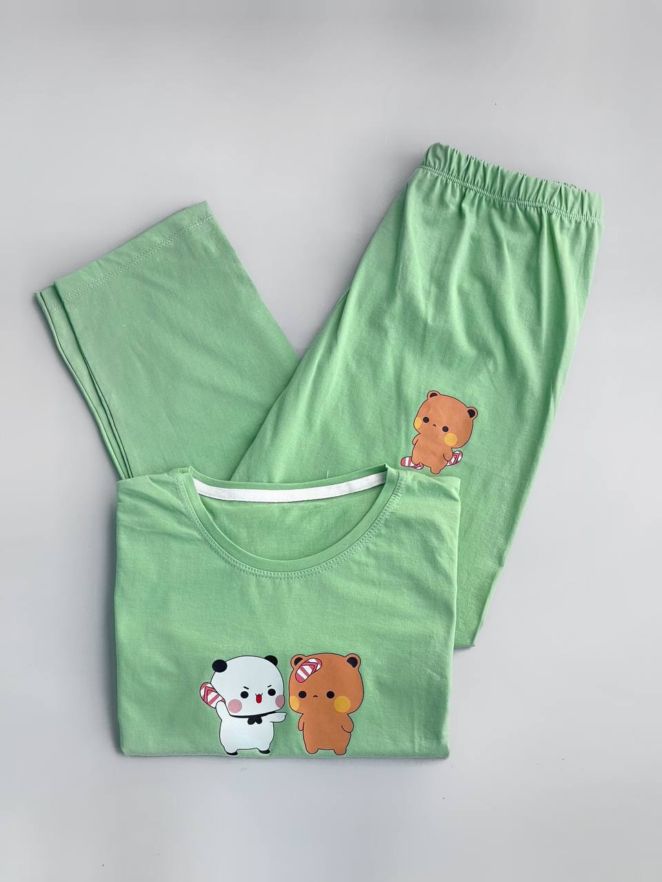 ست تیشرت شلوار نخ پنبه خرسی