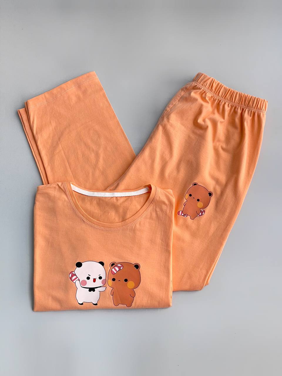 ست تیشرت شلوار نخ پنبه خرسی