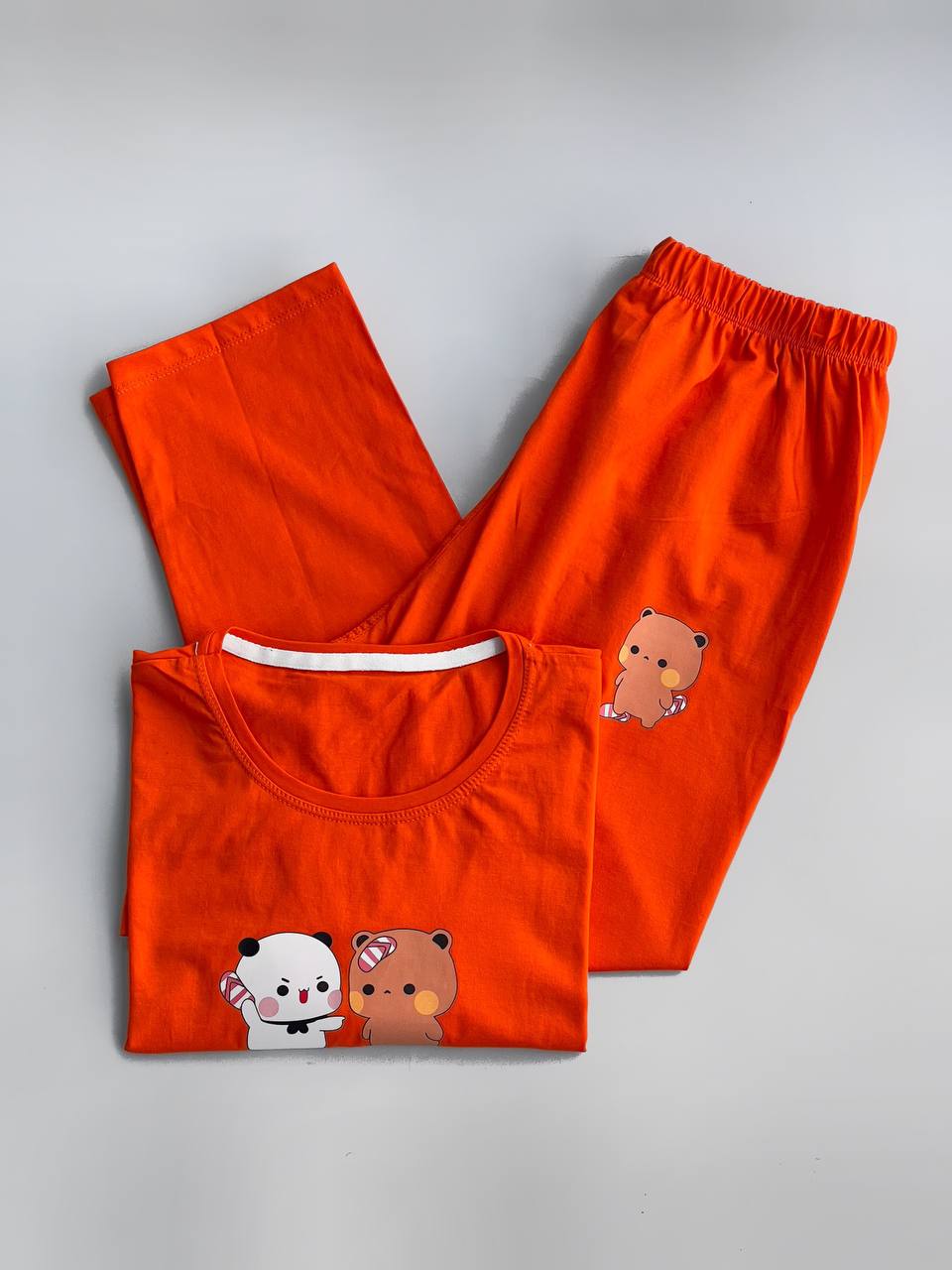 ست تیشرت شلوار نخ پنبه خرسی