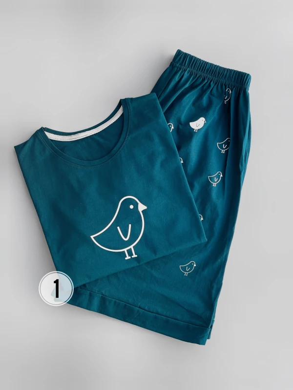 ست تیشرت شورتک نخ پنبه طرح جوجه 1