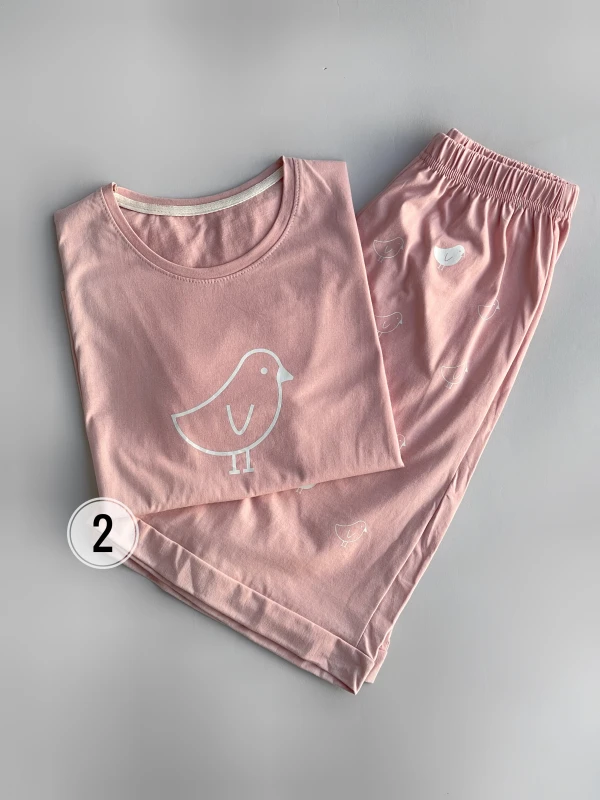 ست تیشرت شورتک نخ پنبه طرح جوجه 1