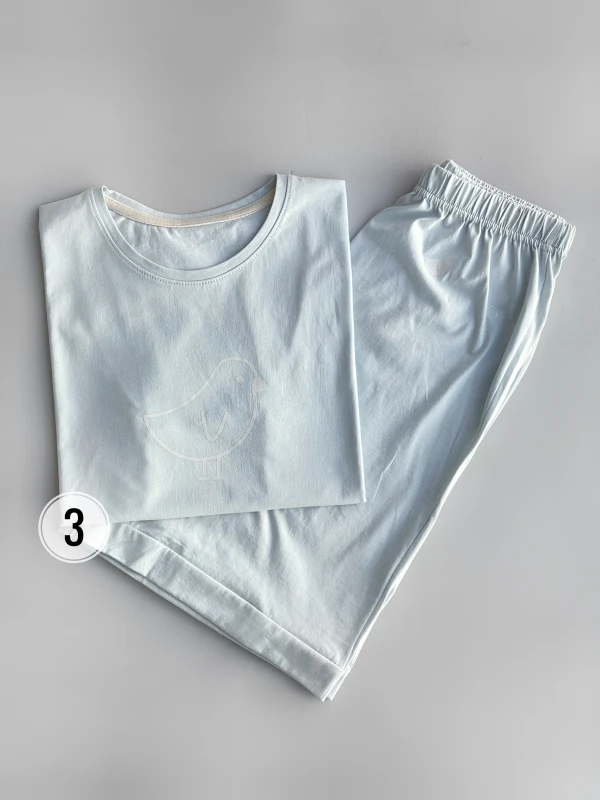 ست تیشرت شورتک نخ پنبه طرح جوجه 1