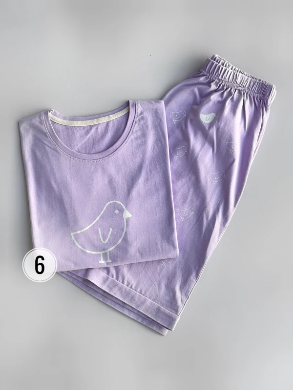 ست تیشرت شورتک نخ پنبه طرح جوجه 1