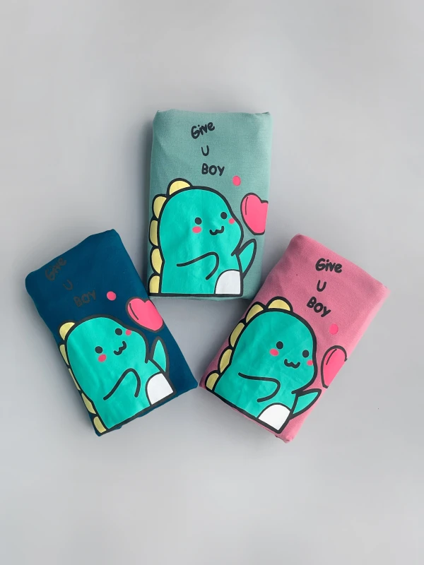 تیشرت نخ پنبه دایناسور قلب