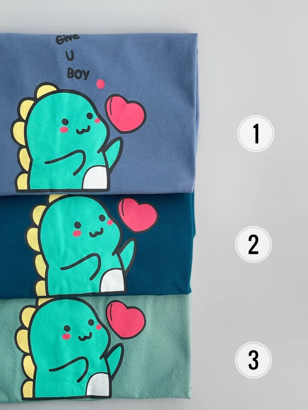 تیشرت نخ پنبه دایناسور قلب