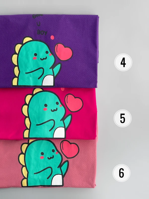 تیشرت نخ پنبه دایناسور قلب