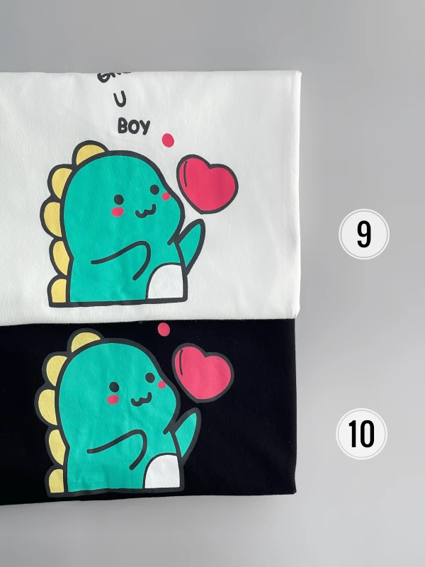 تیشرت نخ پنبه دایناسور قلب