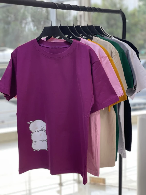 تیشرت نخ پنبه خرگوش عمودی